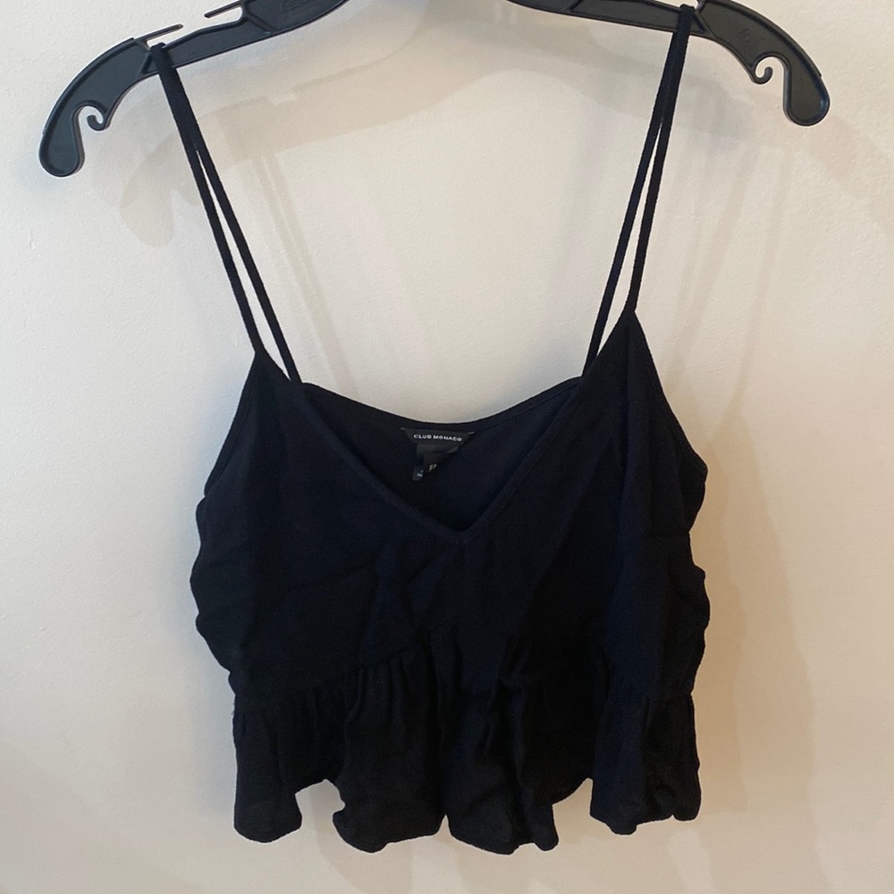 Club Monaco Black Crop Top Size S